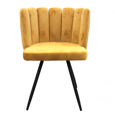Lot De 2 Chaises Velours Ariel Jaune Home Deco Factory