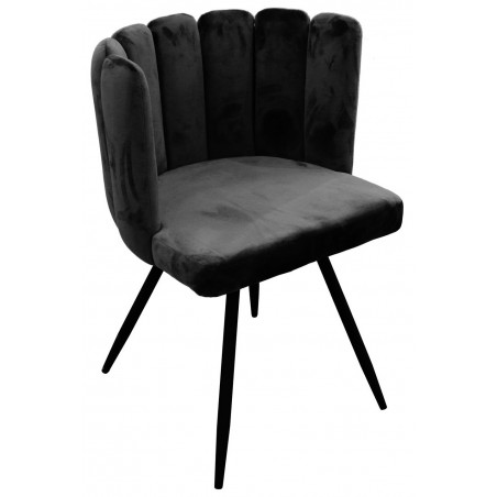 Lot De 2 Chaises En Velours Ariel Noir Home Deco Factory