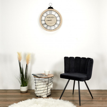 Lot De 2 Chaises En Velours Ariel Noir Home Deco Factory