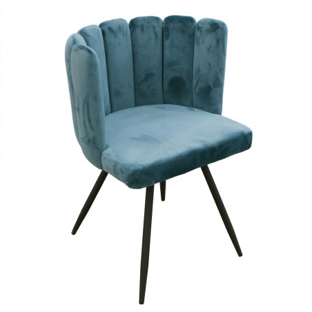 Lot De 2 Chaises En Velours Ariel Bleu Home Deco Factory