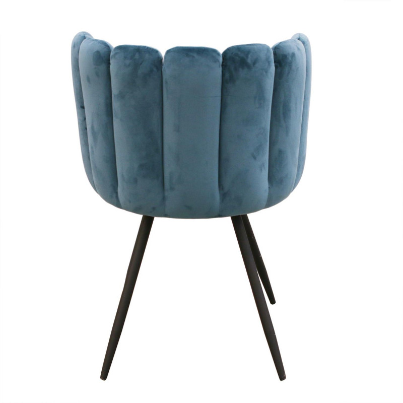 Lot De 2 Chaises En Velours Ariel Bleu Home Deco Factory