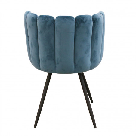 Lot De 2 Chaises En Velours Ariel Bleu Home Deco Factory