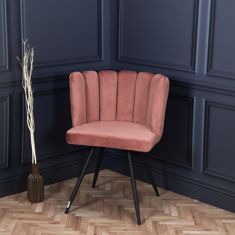 Lot De 2 Chaises En Velours Ariel Rose Home Deco Factory