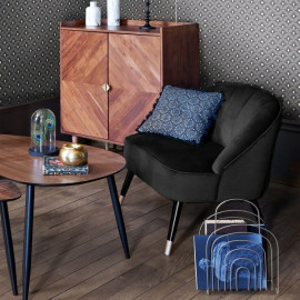 Lot De 2 Fauteuil Velours Naova NOIR Atmosphera 2