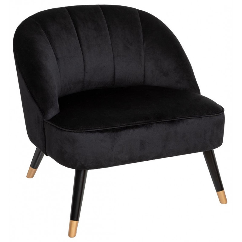 Lot De 2 Fauteuil Velours Naova NOIR Atmosphera