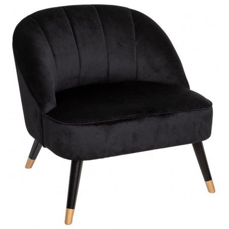 Lot De 2 Fauteuil Velours Naova NOIR Atmosphera
