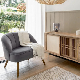 Lot De 2 Fauteuil Velours Naova GRIS Atmosphera 2