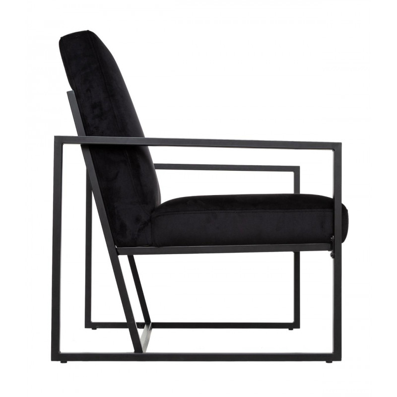 Lot De 2 Fauteuils Velours Contemporain NOIR Atmosphera