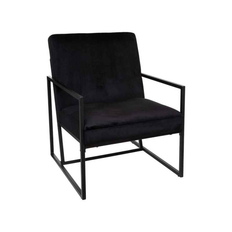 Lot De 2 Fauteuils Velours Contemporain NOIR Atmosphera