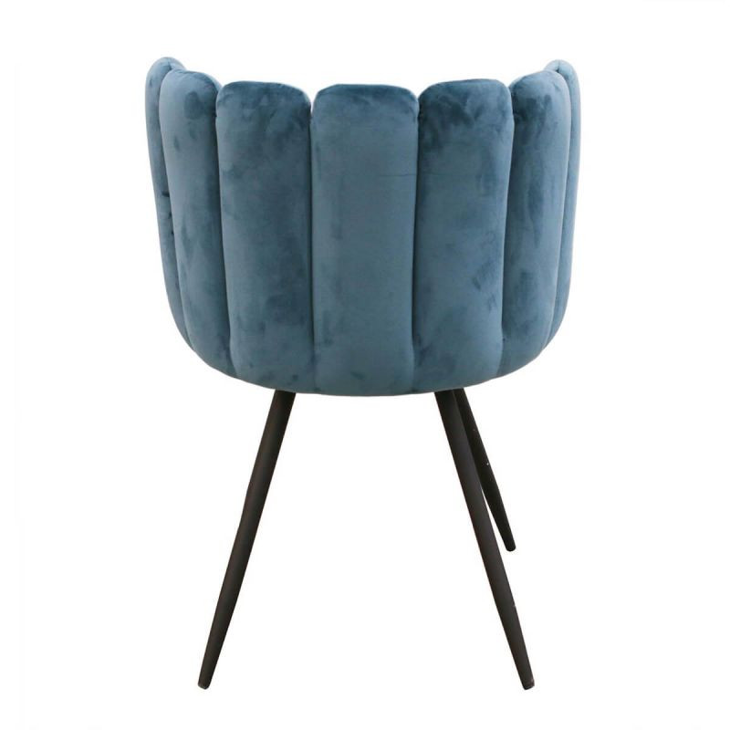 Lot De 4 Chaises En Velours Ariel Bleu Home Deco Factory