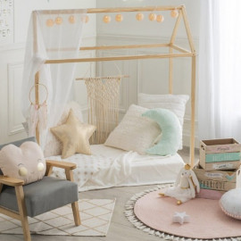 Cabane enfant décoration en pin naturel 126cm 2