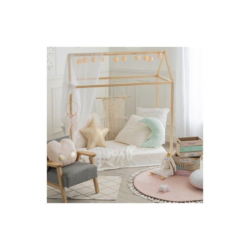 Cabane enfant décoration en pin naturel 126cm