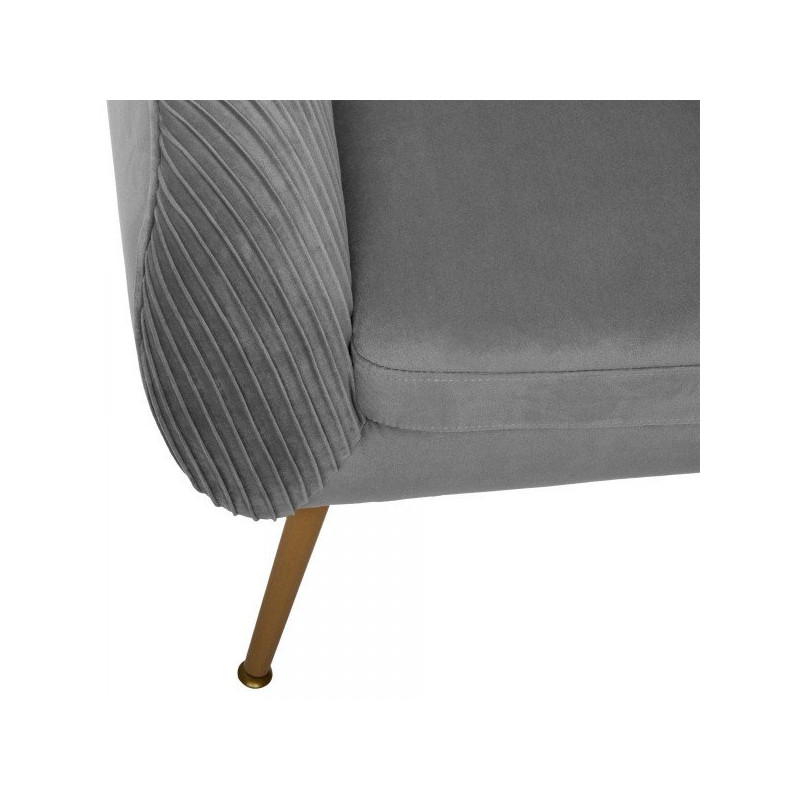 Lot de 2 Fauteuils Velours Plissé Gris Solaro Atmosphera