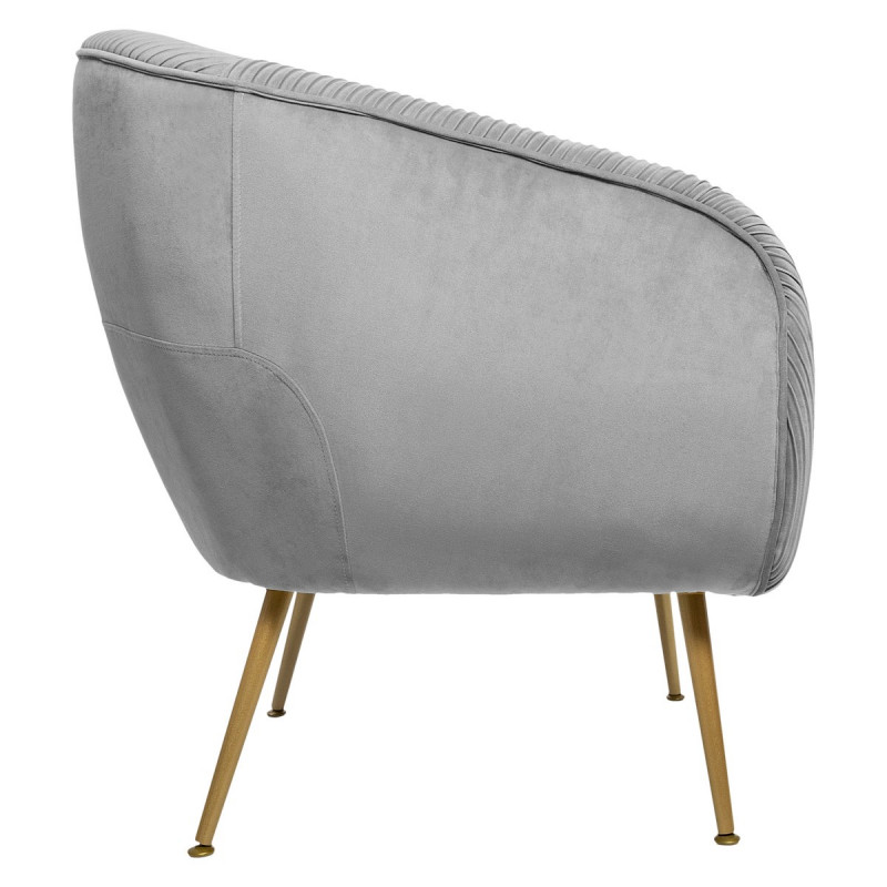 Lot de 2 Fauteuils Velours Plissé Gris Solaro Atmosphera