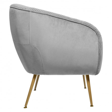 Lot de 2 Fauteuils Velours Plissé Gris Solaro Atmosphera