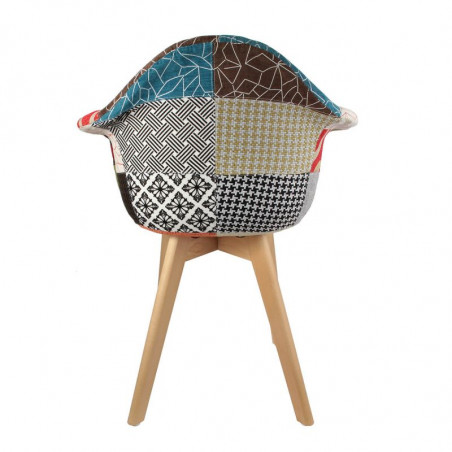 Lot De 2 Fauteuils Patchwork Multicolore Home Deco Factory