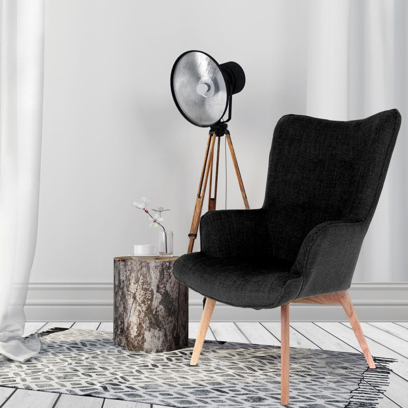Lot De 2 Fauteuils Helsinki Noir Home Deco Factory