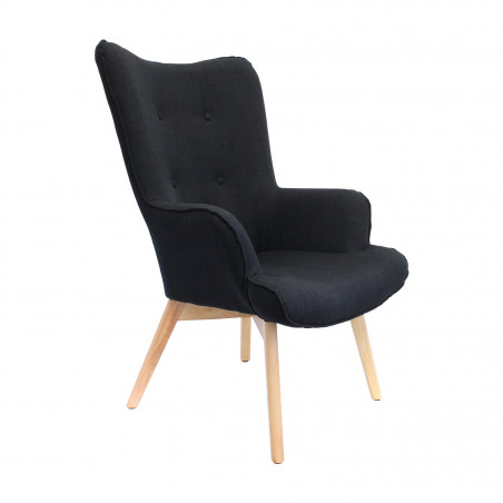 Lot De 2 Fauteuils Helsinki Noir Home Deco Factory