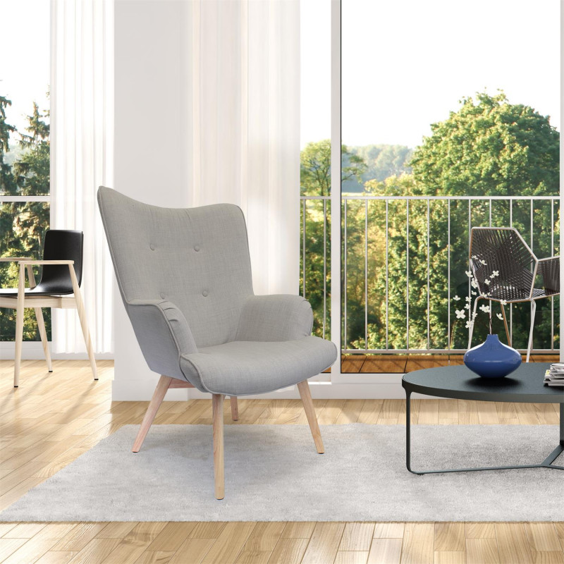 Lot De 2 Fauteuils Helsinki Gris Home Deco Factory