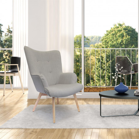 Lot De 2 Fauteuils Helsinki Gris Home Deco Factory