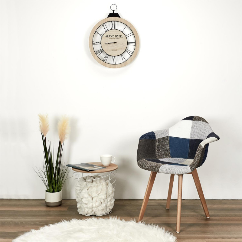 Lot De 6 Fauteuils Patchwork Bleu Gris Home Deco Factory