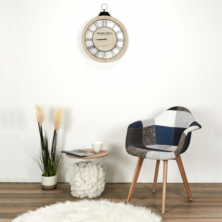 Lot De 6 Fauteuils Patchwork Bleu Gris Home Deco Factory