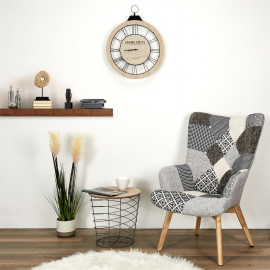 Lot De 2 Fauteuil Helsinki Patchwork Gris Home Deco Factory 2