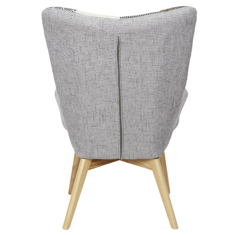 Lot De 2 Fauteuil Helsinki Patchwork Gris Home Deco Factory