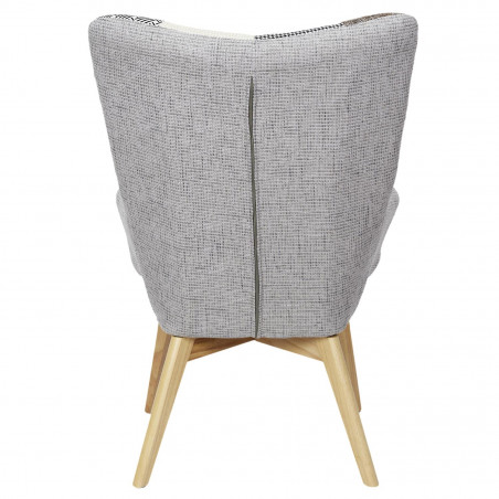 Lot De 2 Fauteuil Helsinki Patchwork Gris Home Deco Factory