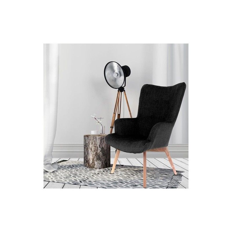 Fauteuil Helsinki Noir Design Patchwork
