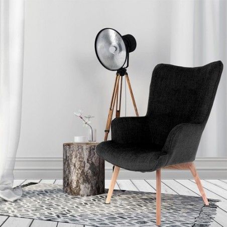 Fauteuil Helsinki Noir Design Patchwork