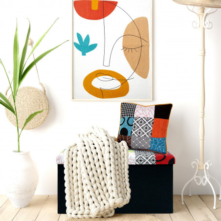 Lot De 2 Coussins Patchwork Coloré Home Deco Factory