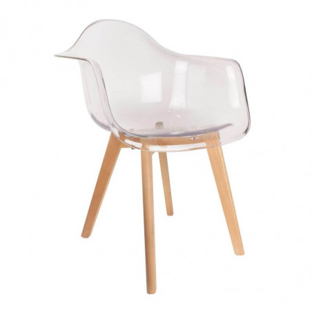 Lot de 4 Fauteuils Scandinaves Transparents