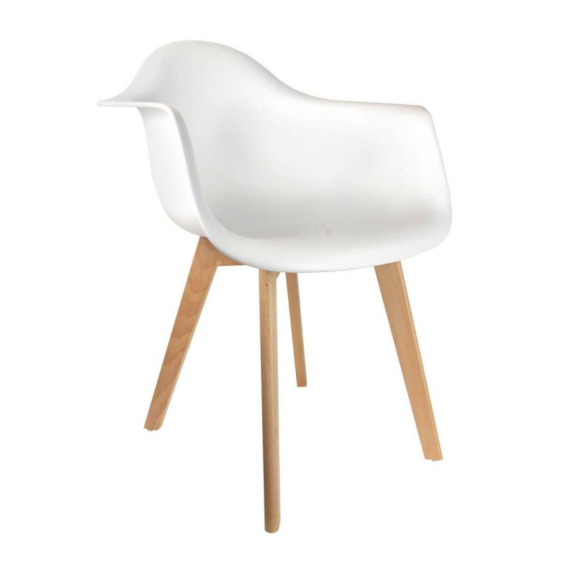 Lot De 4 Fauteuils Polypropilène Blanc Home Deco Factory