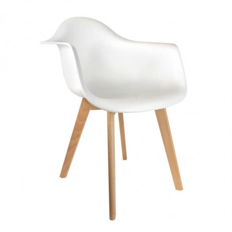 Lot De 4 Fauteuils Polypropilène Blanc Home Deco Factory