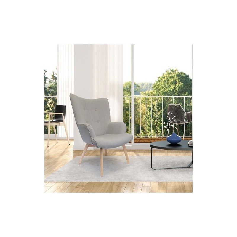 Fauteuil Helsinki Gris Design Patchwork