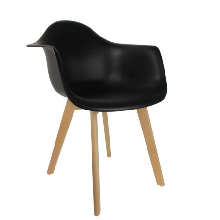 Lot De 4 Fauteuils Scandinaves Noirs