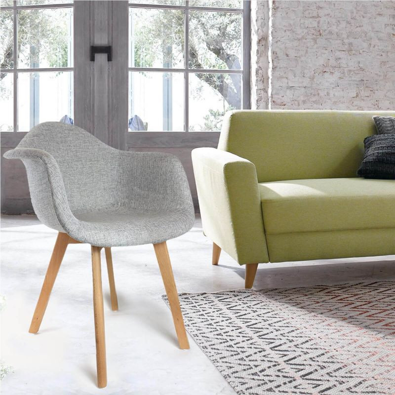 Lot De 4 Fauteuils Scandinaves Gris Home Deco Factory