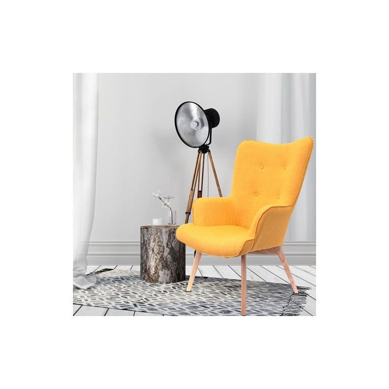 Fauteuil Helsinki Jaune Design Patchwork