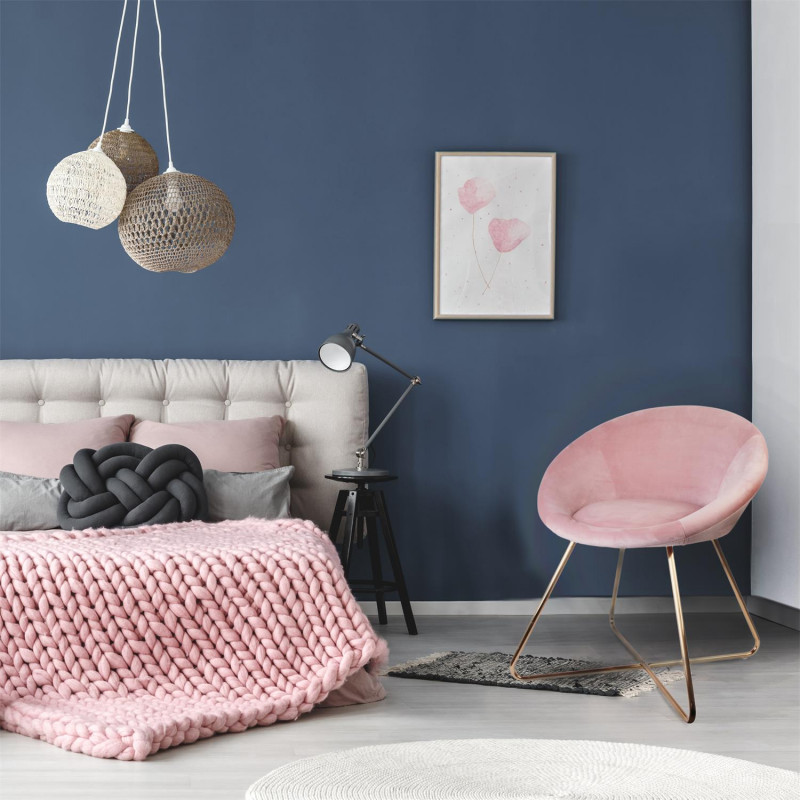 Lot De 2 Fauteuils Velours Karl Rose Home Deco Factory