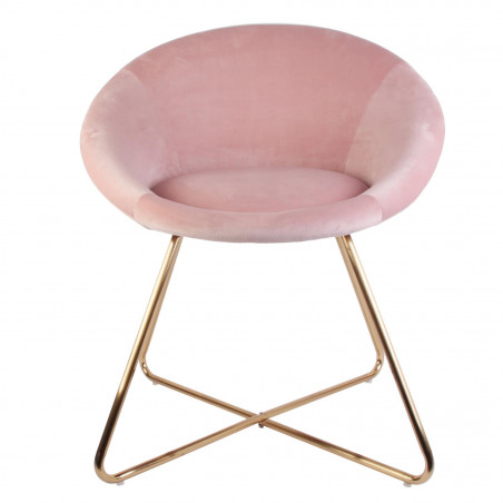 Lot De 2 Fauteuils Velours Karl Rose Home Deco Factory