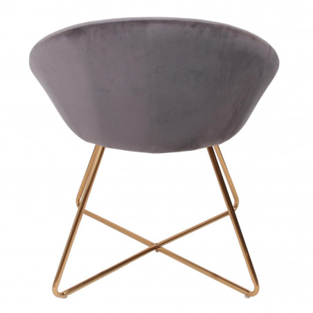 Lot De 2 Fauteuils Velours Karl Gris Home Deco Factory