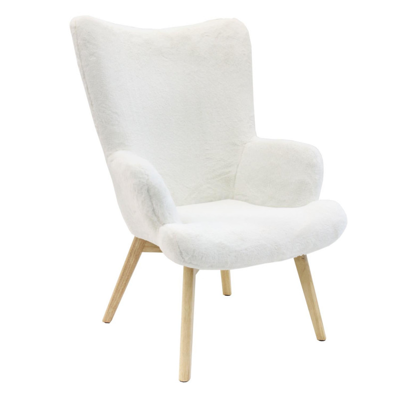 Lot De 2 Fauteuils Helsinki imitation fourrure Blancs