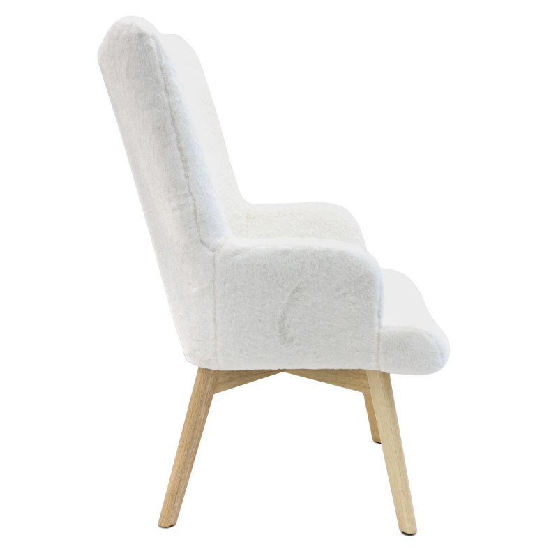 Lot De 2 Fauteuils Helsinki imitation fourrure Blancs