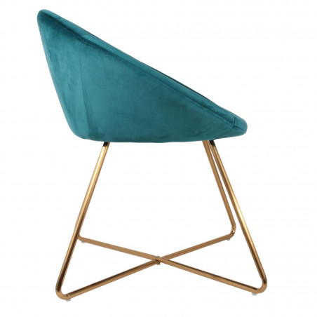 Lot De 2 Fauteuils Velours Karl Bleu Home Deco Factory