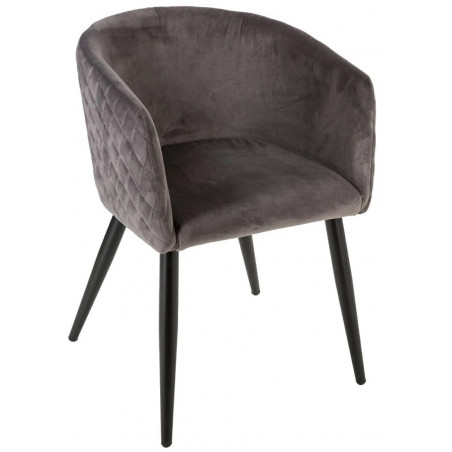 Lot De 2 Fauteuils Velours Marlo Gris Atmosphera