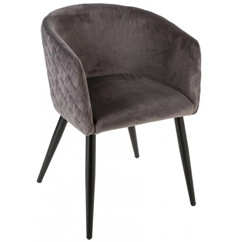 Lot De 6 Fauteuils Velours Marlo Gris Atmosphera