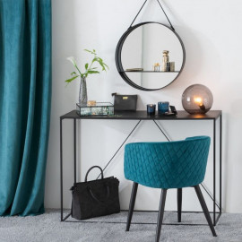 Lot De 4 Fauteuils Velours Marlo Bleus Atmosphera 2