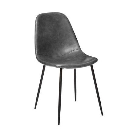 Lot de 8 Chaises Vladi Effet Cuir Gris Atmosphera