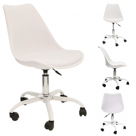 Lot De 2 Chaises A Roulettes Kiruna Blanches